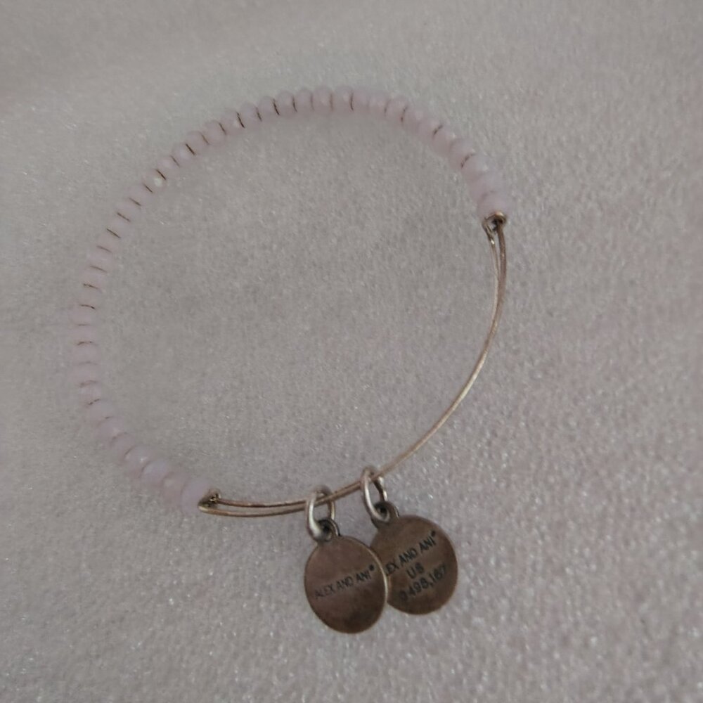 Alex and Ani Lite Pink Beaded Bracelet Expandable Bangle 565 - Picture 3 of 4